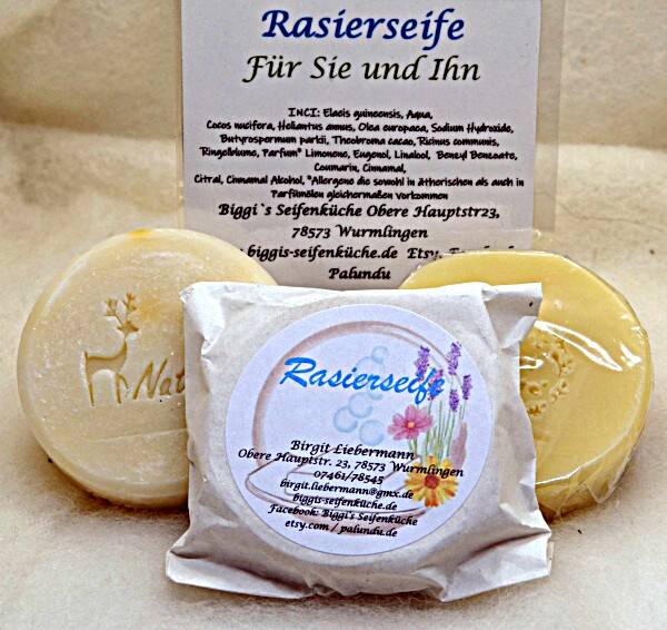 Handgemaakte scheerzeep met sint-janskruid-70 gram vulling.Vega