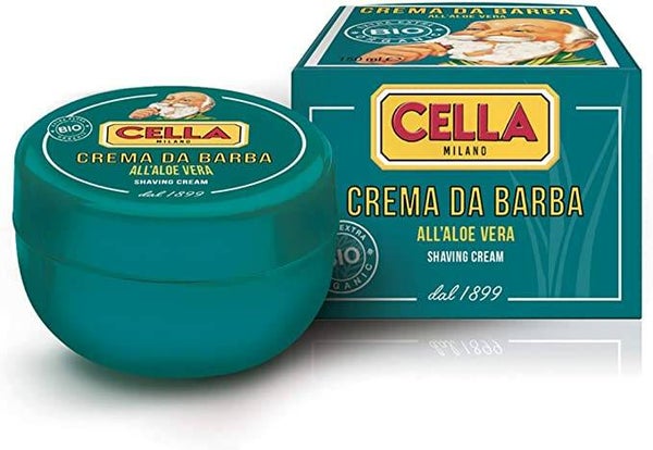 Cella Milano  Organic Aloë Vera scheercreme in pot van 150ml