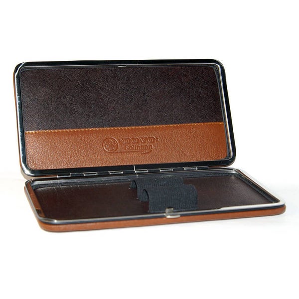 Dovo bruin Scheermes etui voor 2 open scheermessen-No.857051