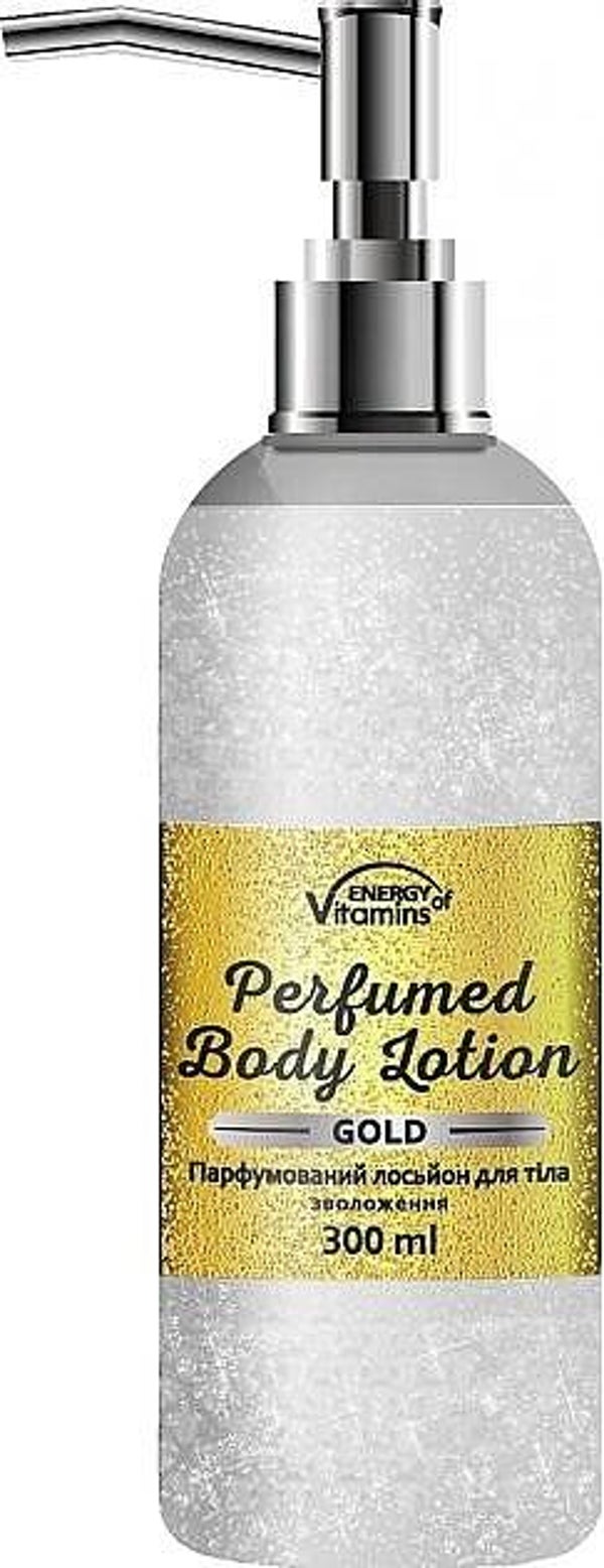 Bodylotion geparfumeerd Gold energiy of Vitamins 300ml.Pomp