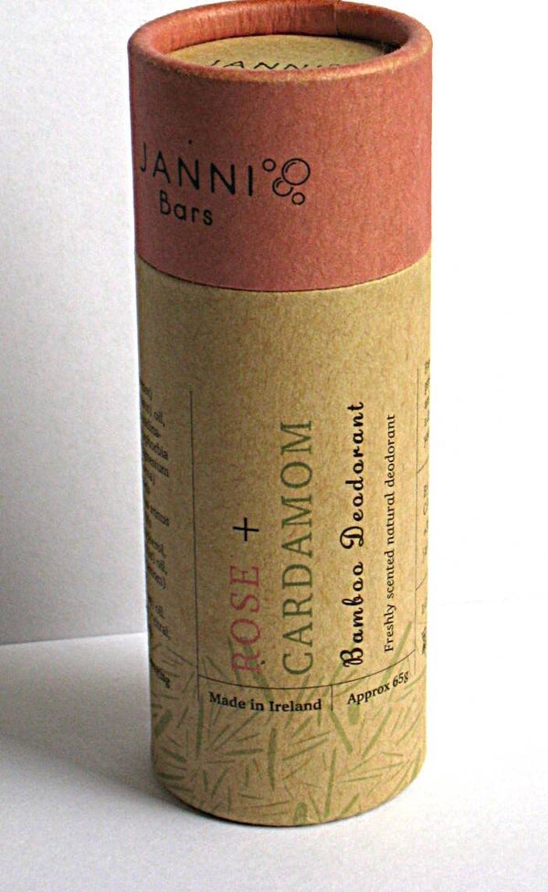 Janni Bar Natuurlijke Rose&Cardamom Deo stick 65 gram.