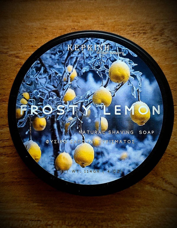 Kepkinh Frosty Lemon Artisan (100% natuurlijk)scheerzeep in pot 114 gram