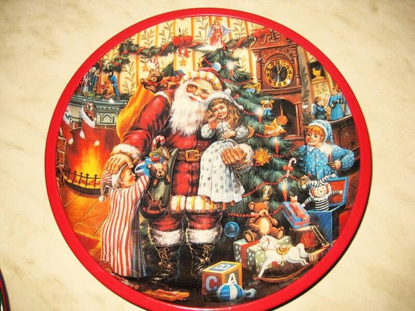 Kerstbord Classic Kerstman van blik,