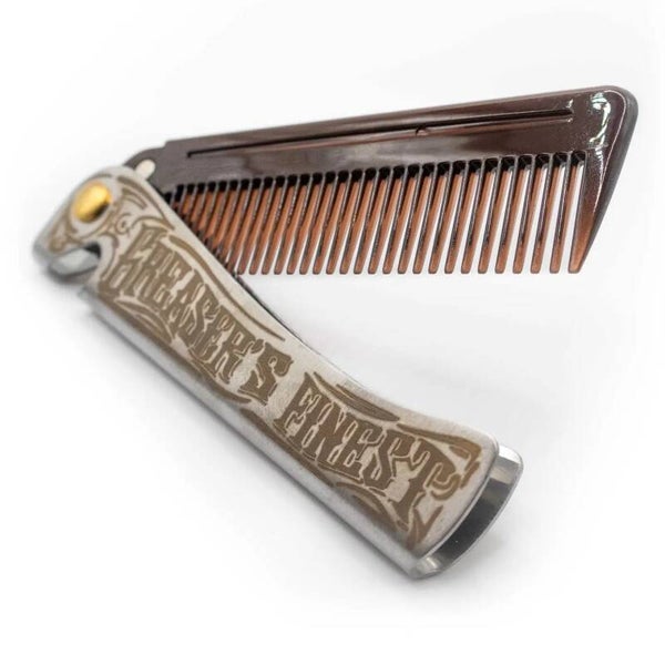 Klapkam met handvat van roestvrij staal .Voor Haar en Baard.