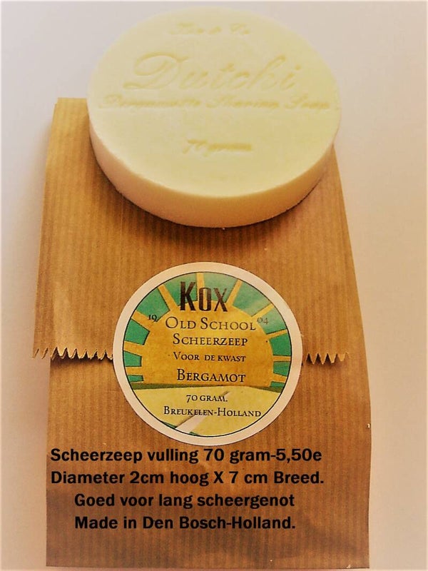 Kox Bergamot Old School scheerzeep vulling-70 gram.