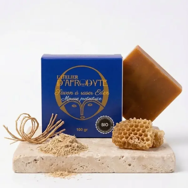 L.Atelier D,Afrodite Eden scheerzeep tablet van 100 gram.