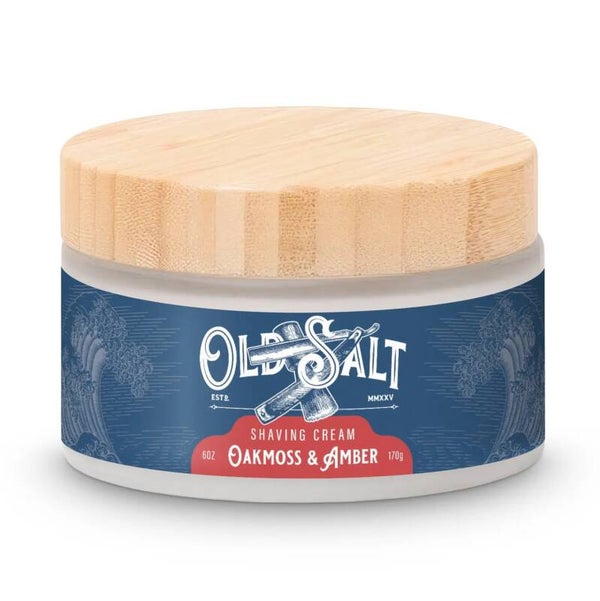 Old Salt Eikenmos+ Amber Scheercréme met Undaria -Zeekelp 170ml-Niet schuimend