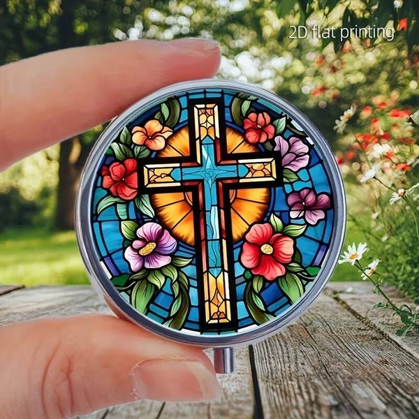 Pillendoosje Crucifix (Kruis) 3 vaks