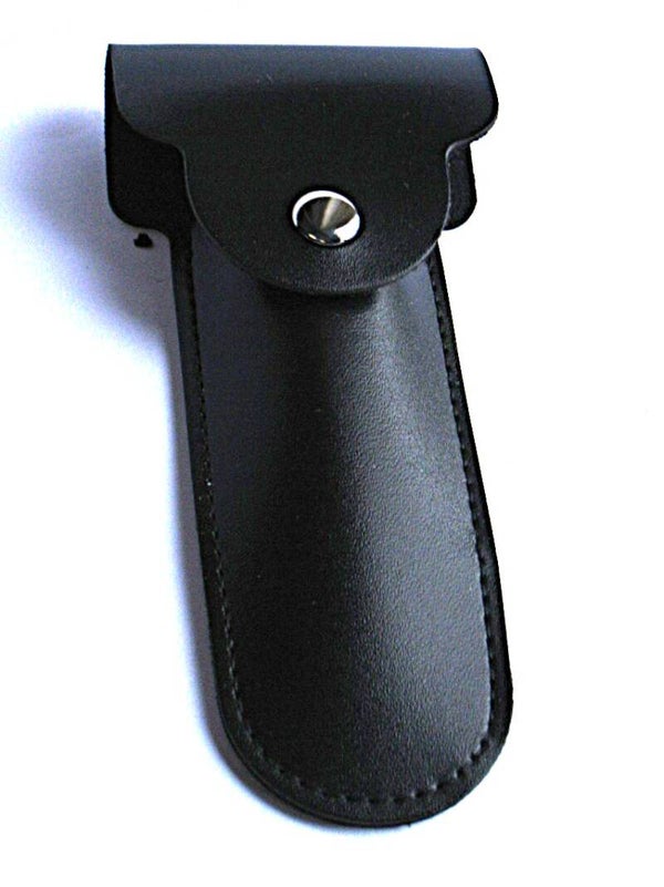 Scheeretui Zwart kunstleer met drukknop no.12