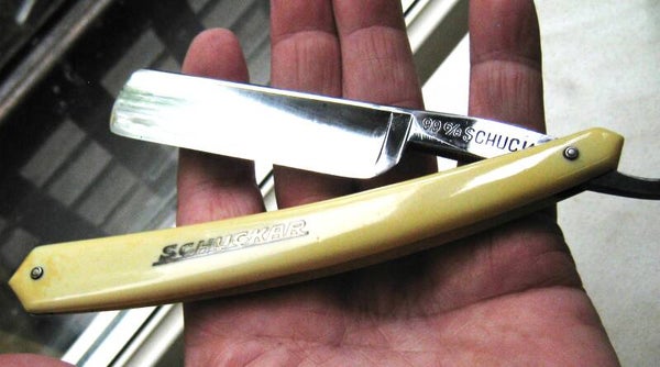 klassiek gebruikt Schuckar 20mm 6/8 hol geslepen scheermes -Solingen