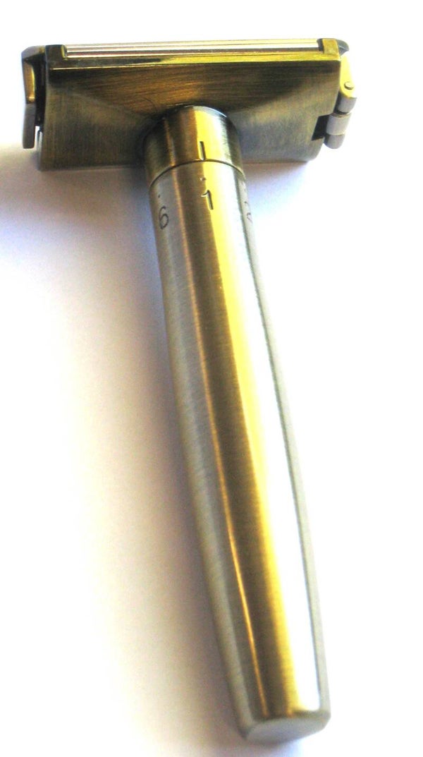 Aquarius Shaving Messing verstelbaar scheermes -AR05+10 mesjes+standaard