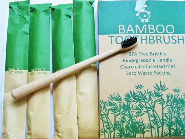 Bamboe Eco vriendelijke tandenborstels 4 stuks-No.1321e-Soft