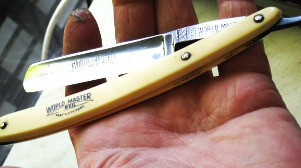 Klassiek gebruikt World Master Magnetstahl 5/8 Open scheermes jaar-1950