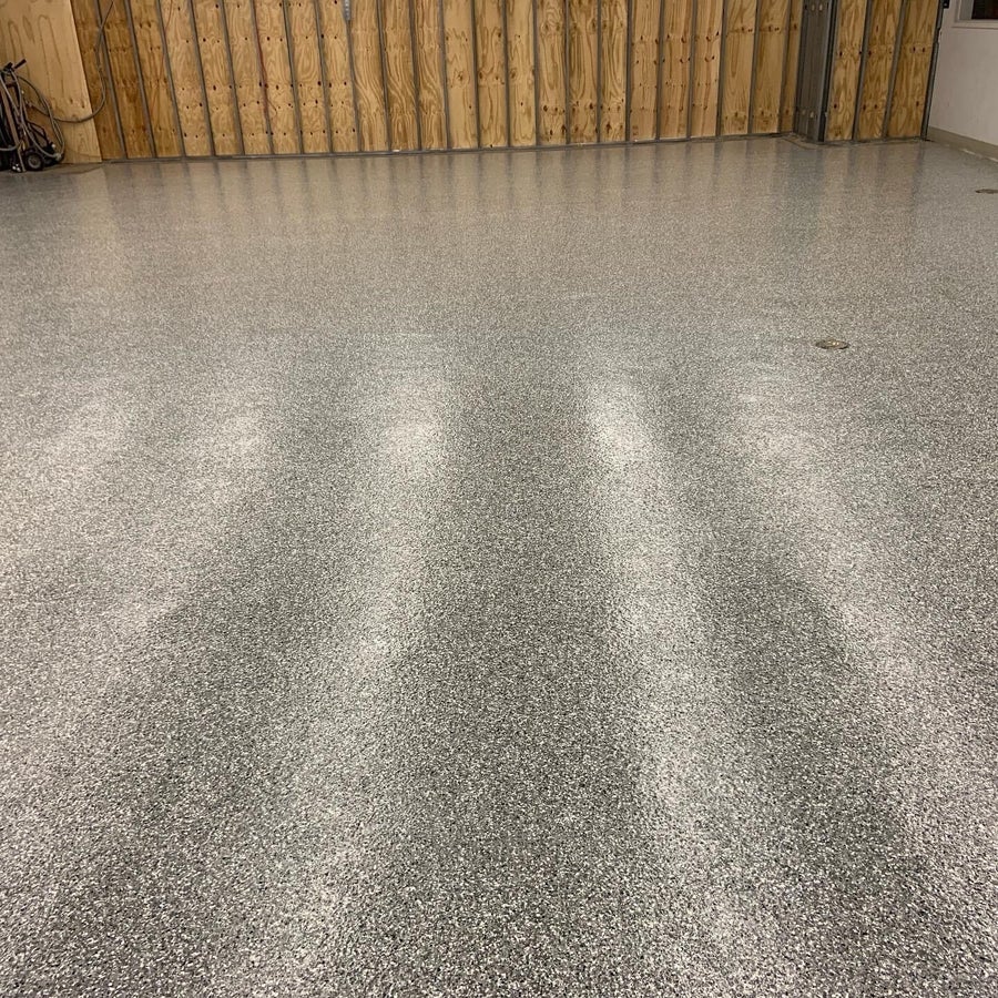 Flake epoxy garage floor in the Poconos