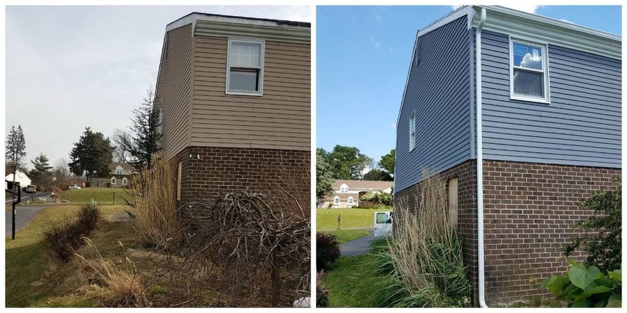 Exterior painting before and after in Southampton, PA