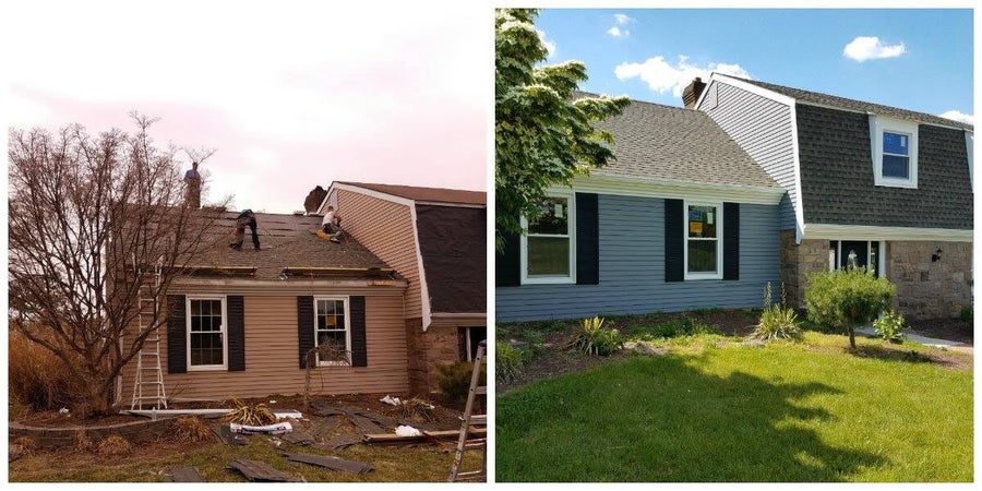 Exterior painting before and after in Southampton, PA