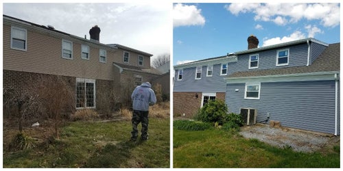 Exterior painting before and after in Southampton, PA