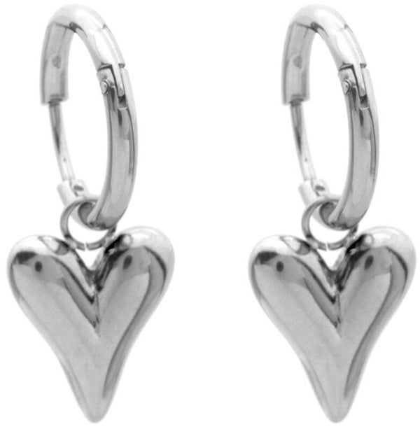 hartjes oorbellen zilver