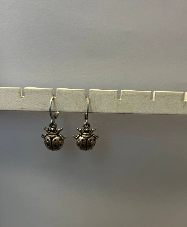 Oorbellen lieveheersbeestjes zilver