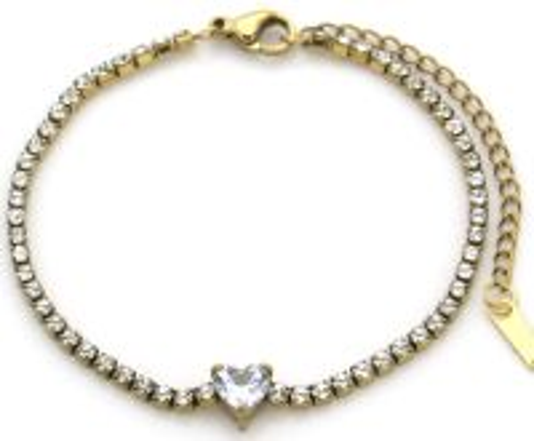 armband hartje met diamantjes