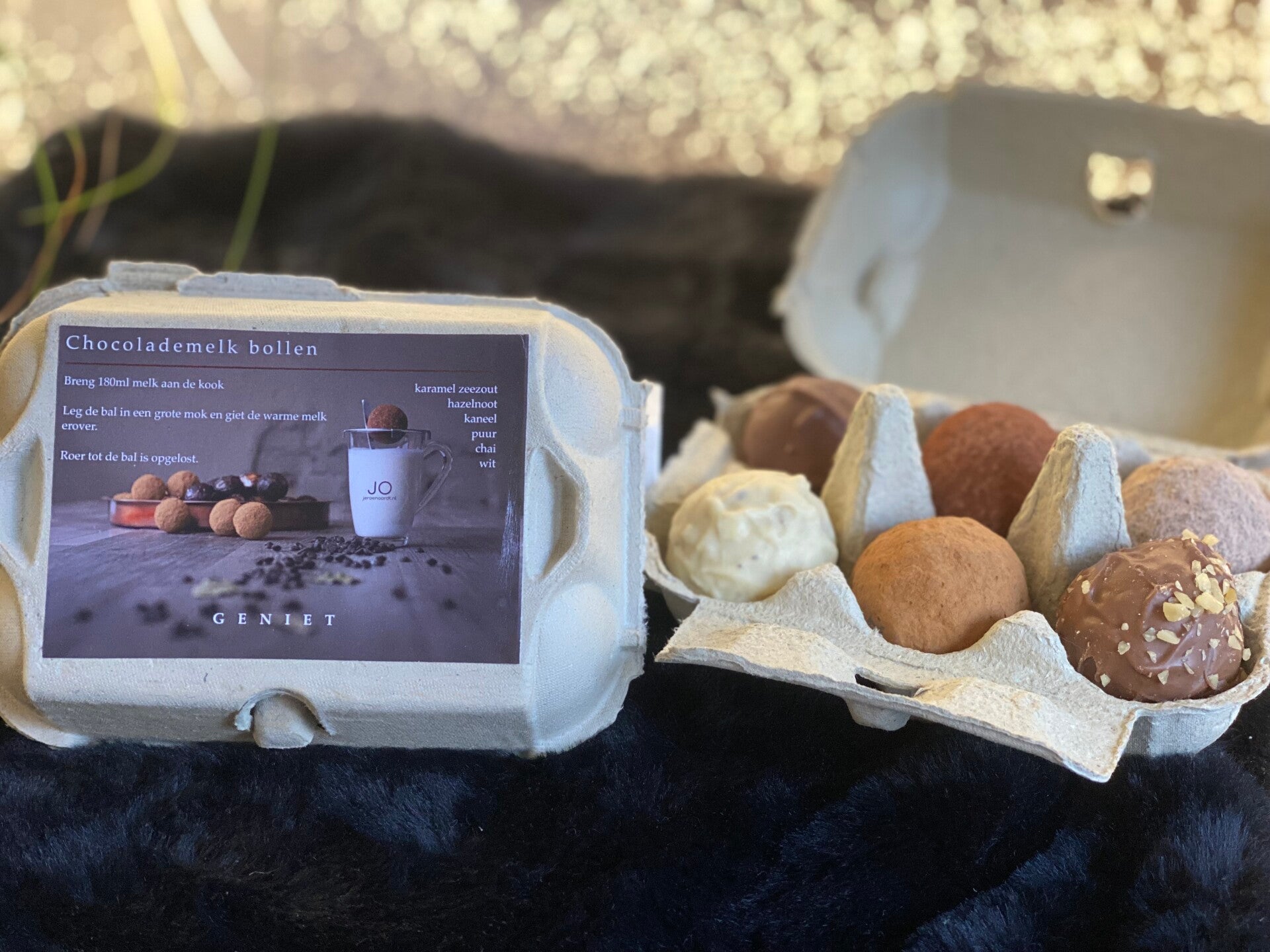 chocopbollen in eierdoosje