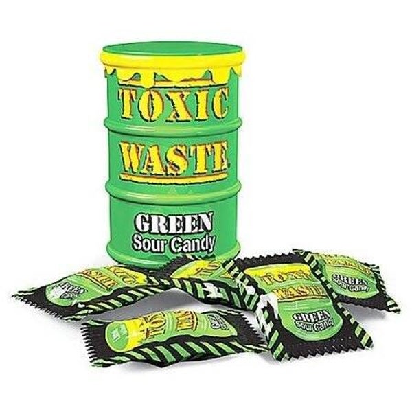 toxic waste green sour candy drum