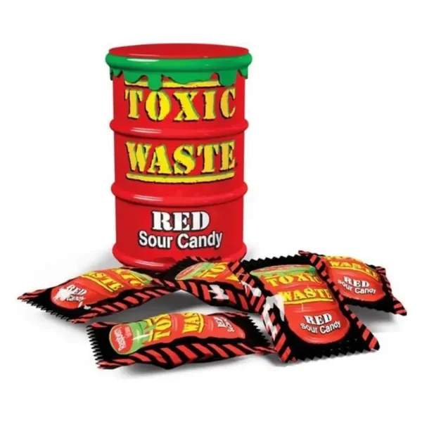toxic waste red sour candy drum