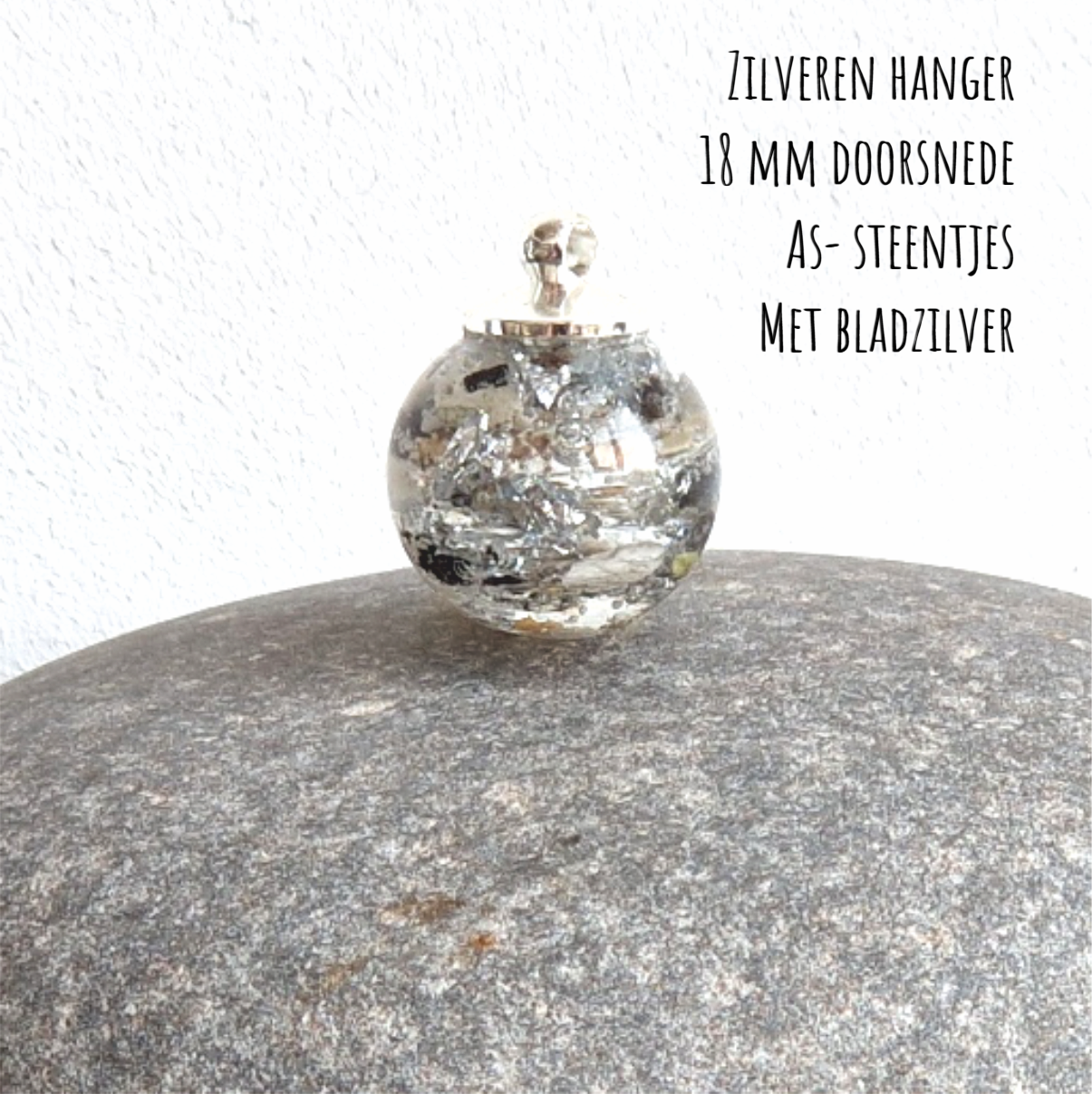 Zilveren as-hanger 18 mm