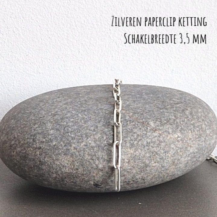 Zilveren 925 paperclip ketting 3,5 mm