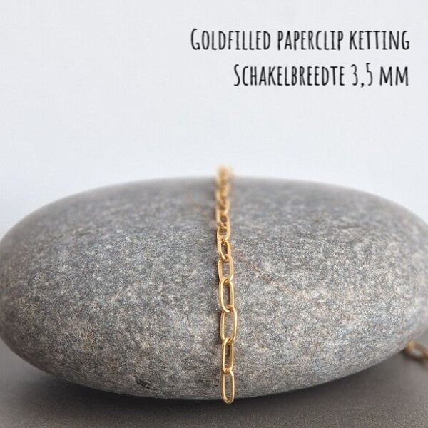 Goldfilled 14K paperclip ketting 3,5 mm