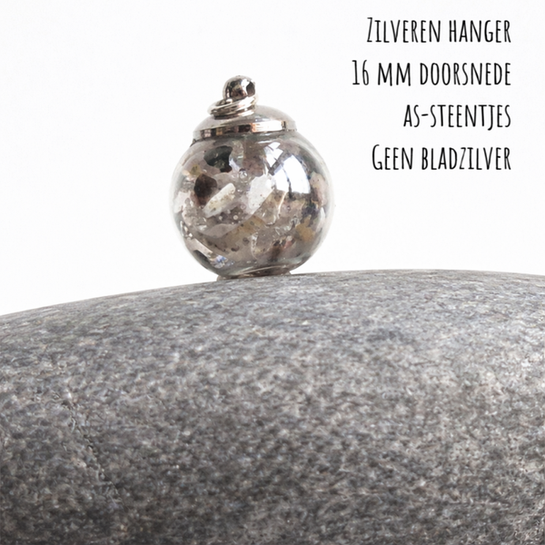 Zilveren as-hanger 16 mm