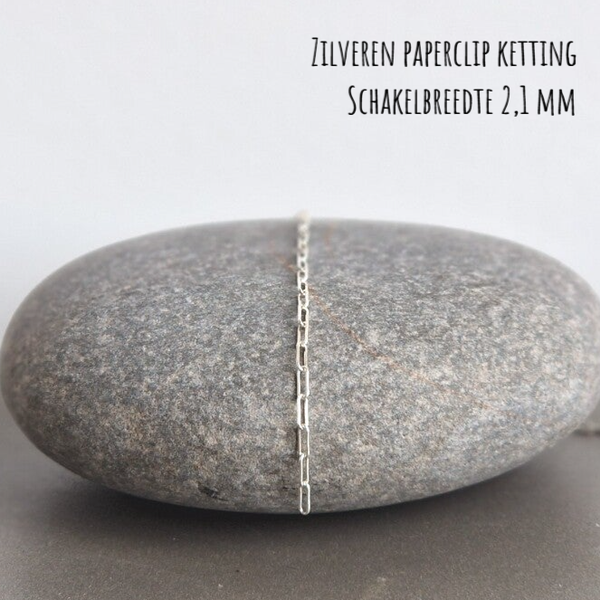 Zilveren 925 paperclip ketting 2,1 mm