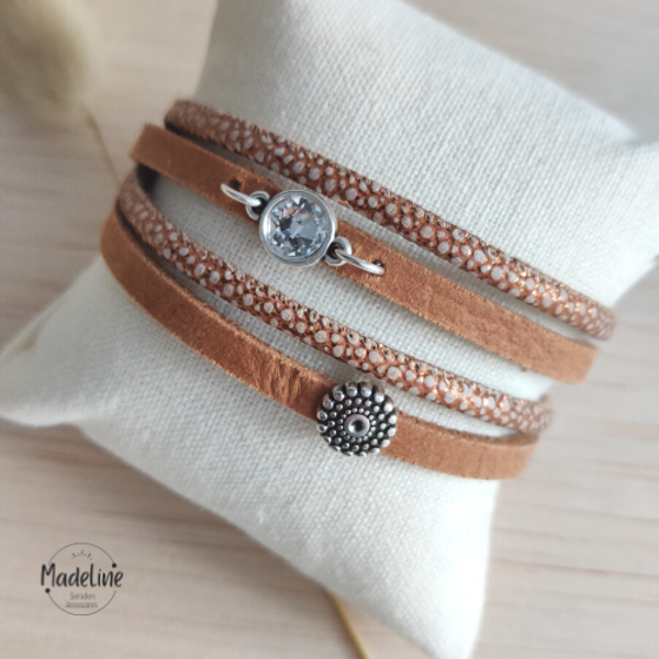 Armband Amarant | Leer WF - cognac