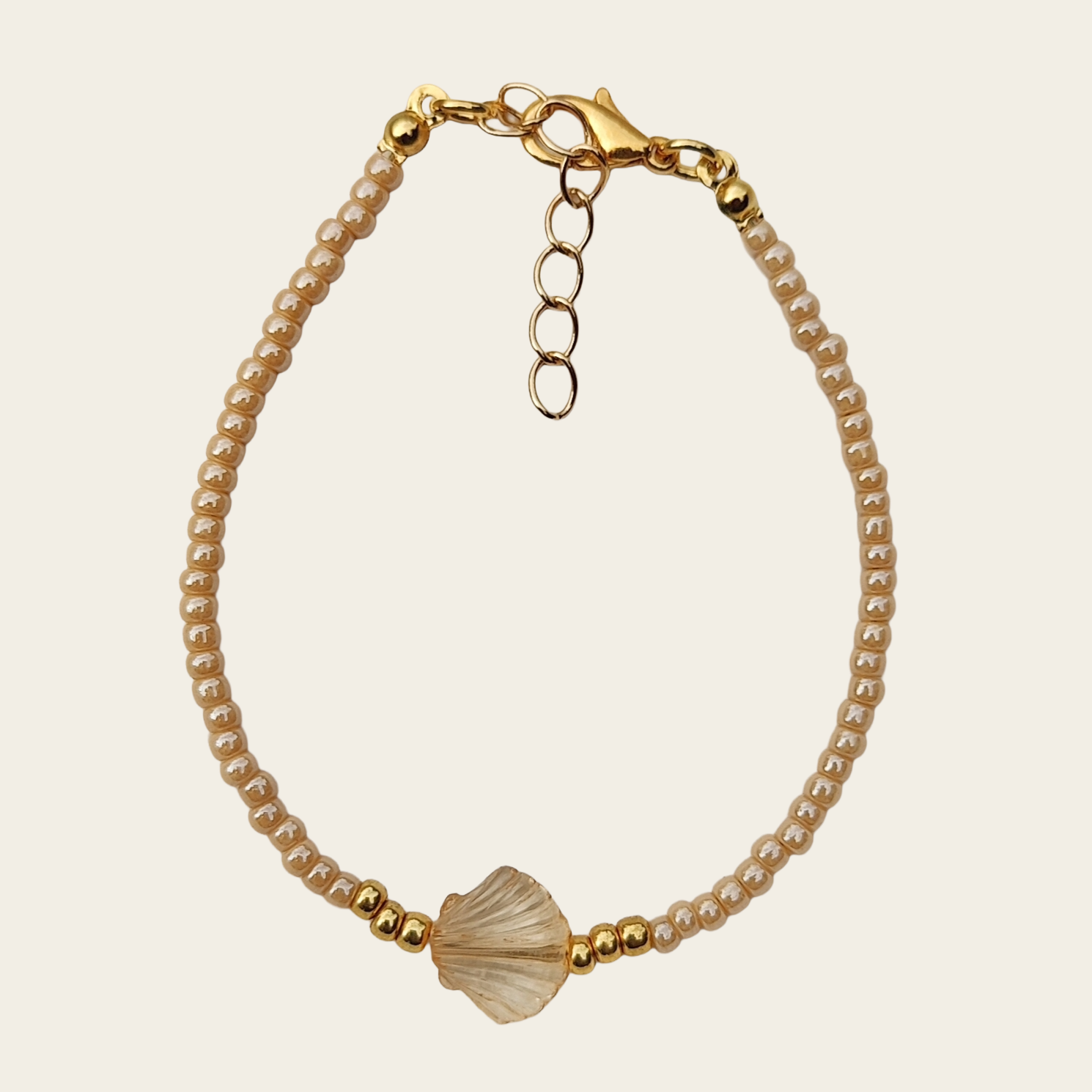 Kralen armband Miyuki Schelp - Beige