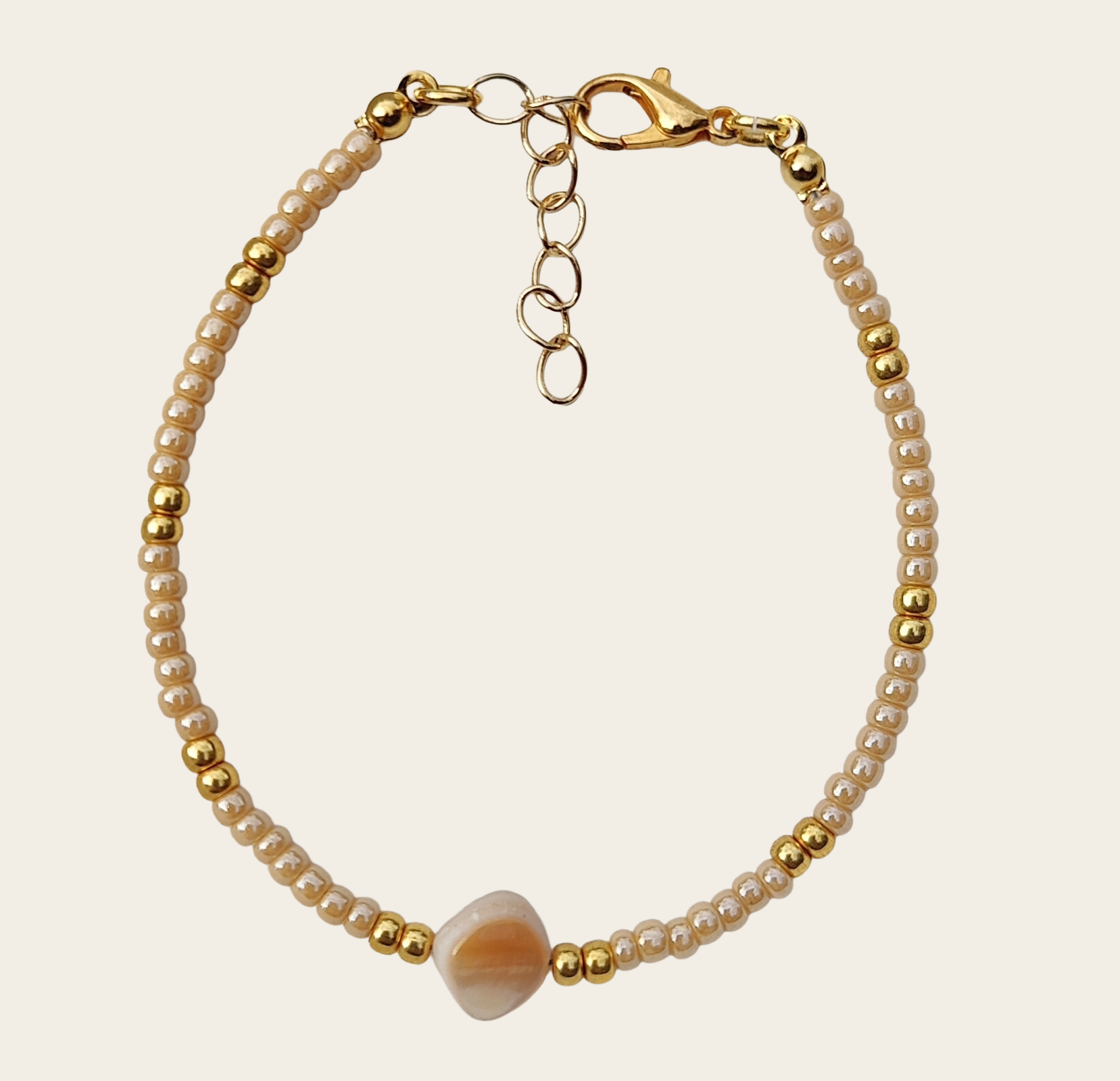 Kralen armband Miyuki Square - Beige