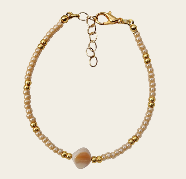 Kralen armband Miyuki Square - Beige