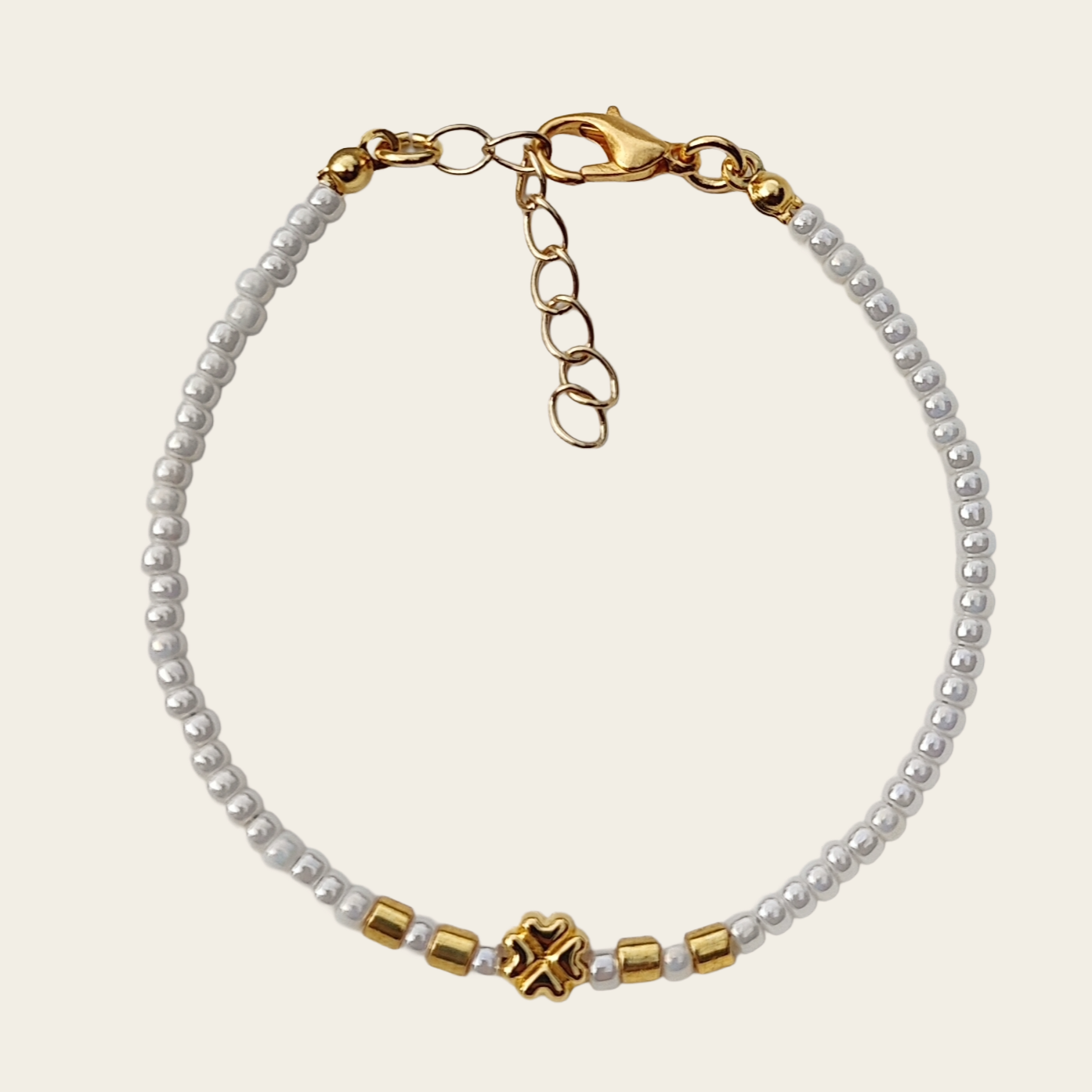 Kralen armband Miyuki Clover - Wit