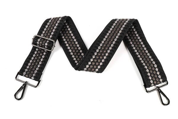 Schouderband / bagstrap dot - zwartgrijs