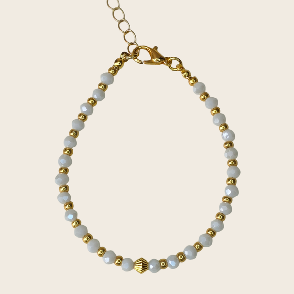 Kralen armband Facet Miyuki - Wit