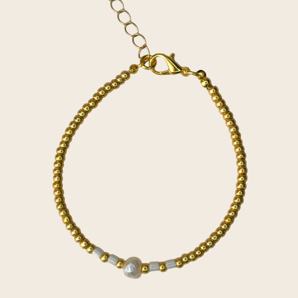 Kralen armband Miyuki Bugle Pearl - Goud