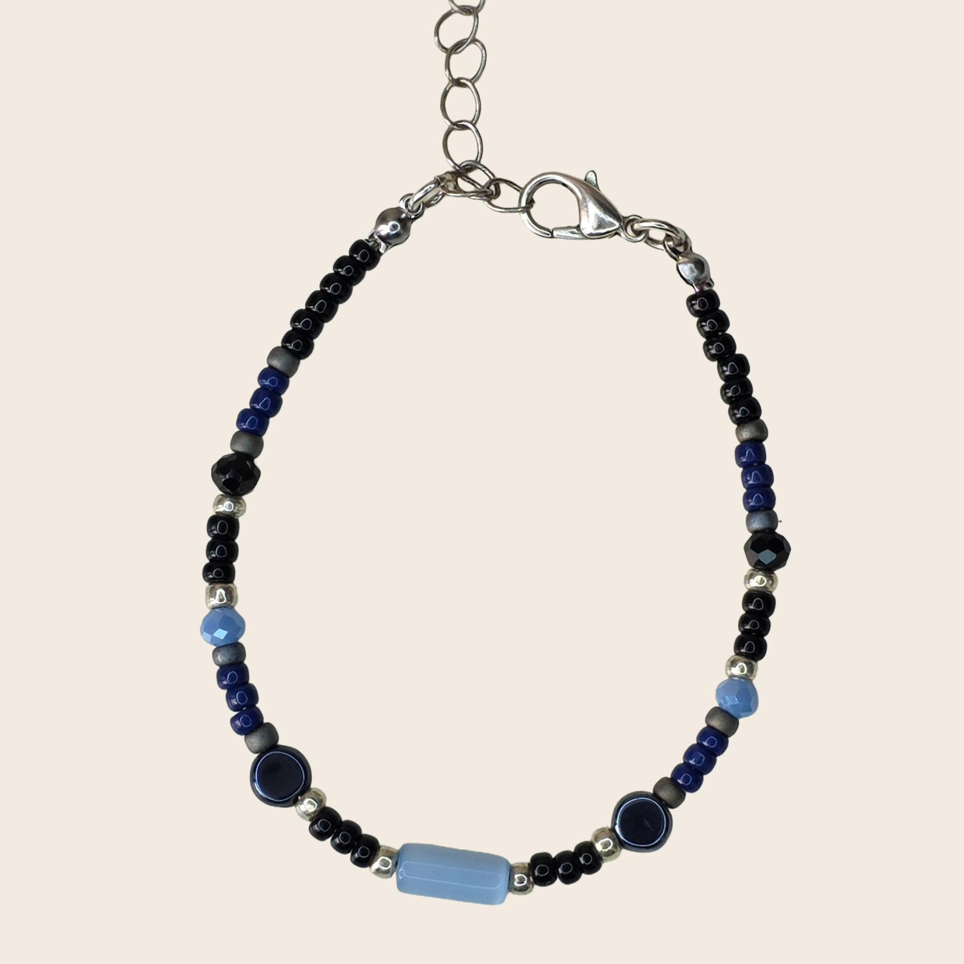 Kralen armband Miyuki Bugle Disc Facet - Blauw