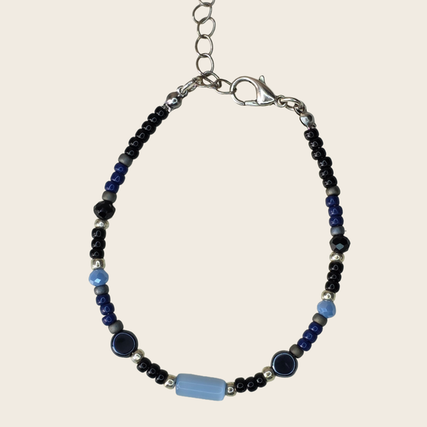Kralen armband Miyuki Bugle Disc Facet - Blauw