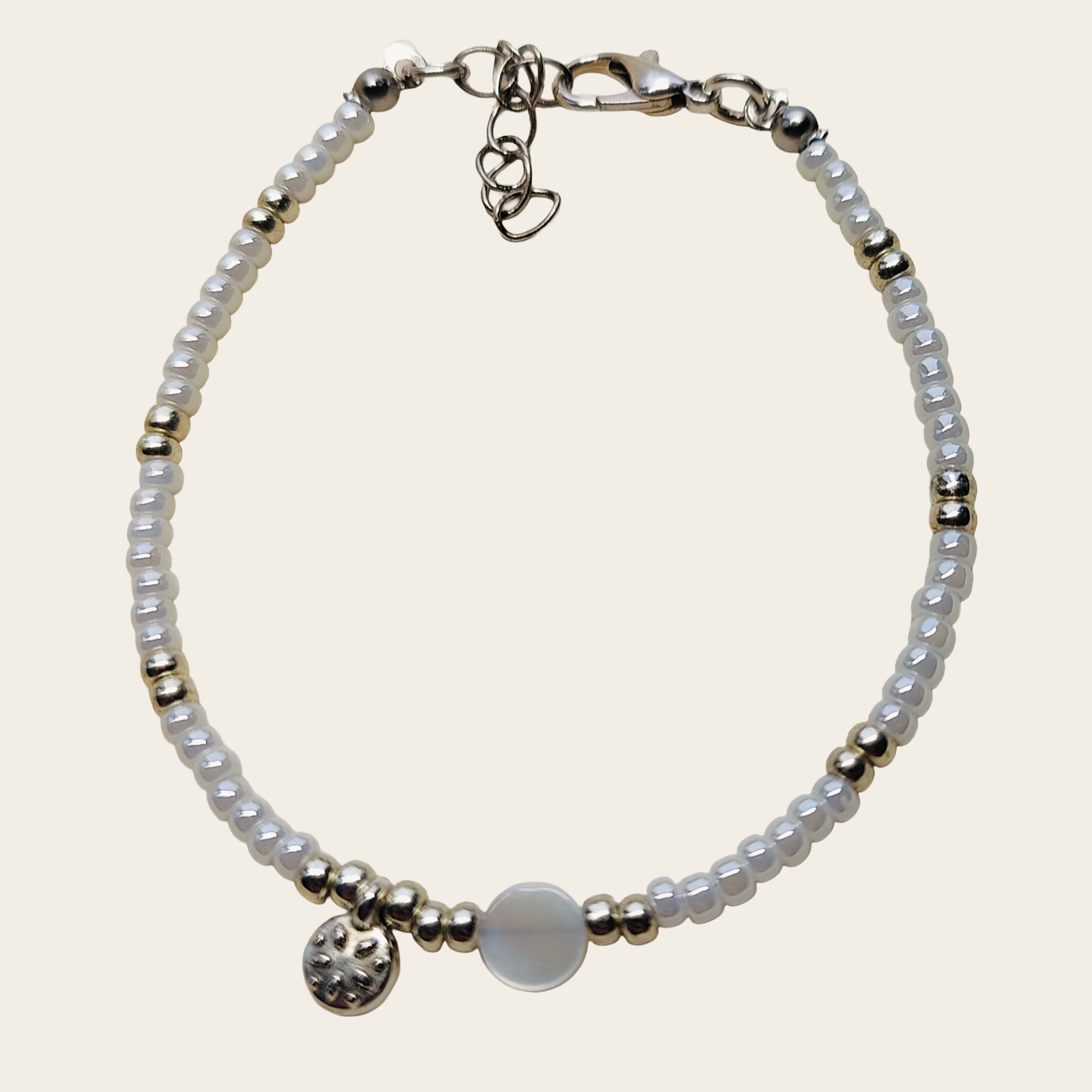 Kralen armband Miyuki Disc & Sun - Wit