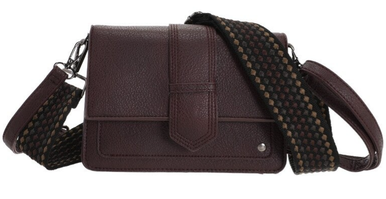 Bordeaux (burgundy) schoudertas / crossbody tasje Rione