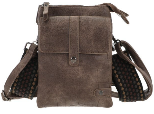 Bruin telefoontasje / schoudertasje Tyler