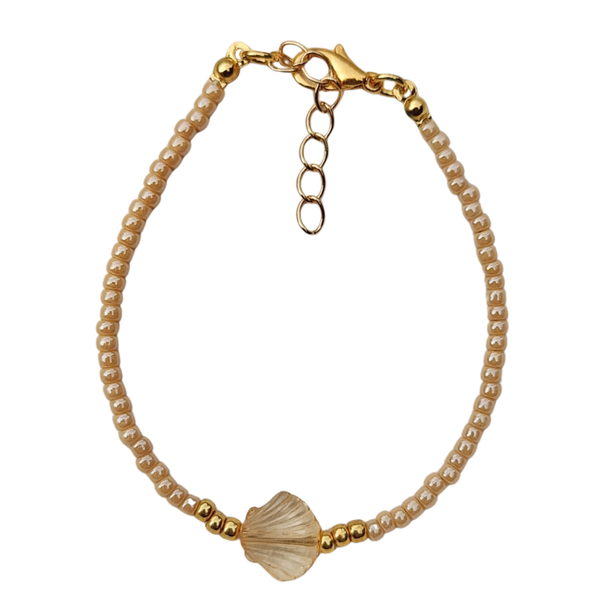 Kralen armband Miyuki - Beige Schelp