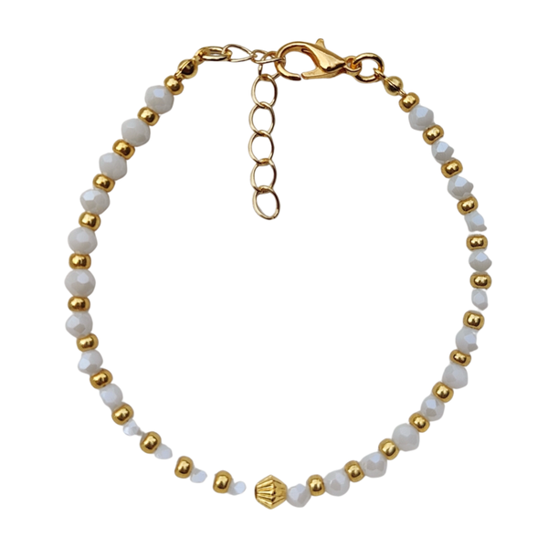 Kralen armband Facet - Wit