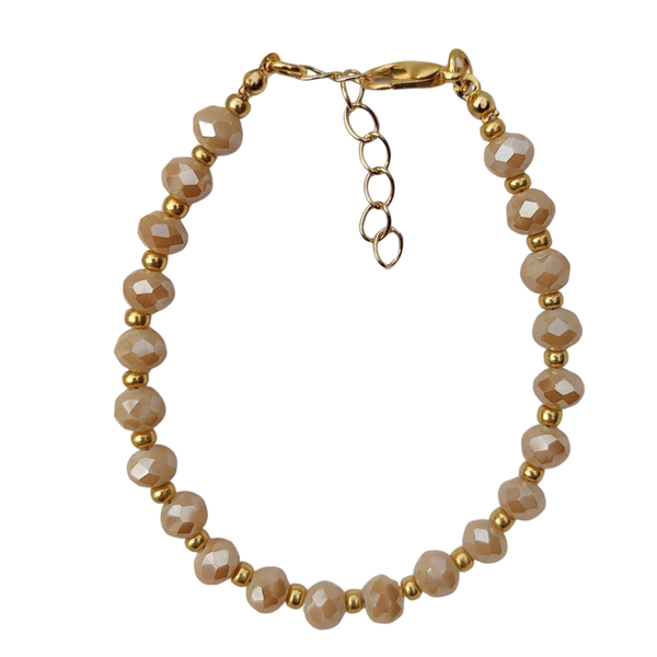Kralen armband Facet -  Taupe
