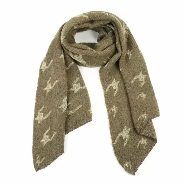 Groene dames winter sjaal Pied-de-Poule