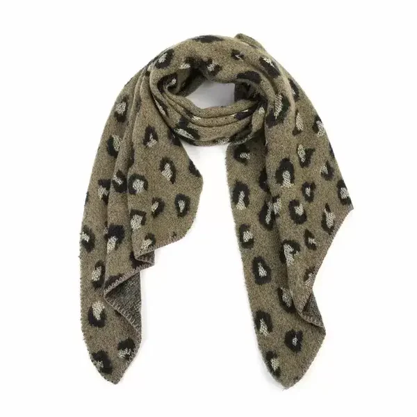 Groene dames winter sjaal - Leopard